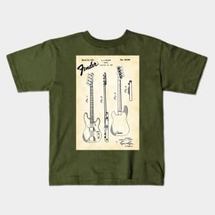 US Patent - Fender Bass Guitar Kids T-Shirt